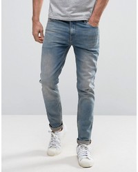 Asos Skinny Jeans In Dusky Blue Wash