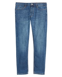 Topman Skinny Stretch Jeans In Medium Blue At Nordstrom