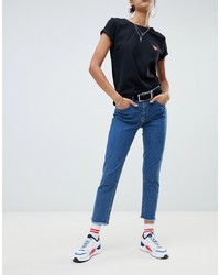 NA-KD Slim Cropped Jeans In Mid Blue
