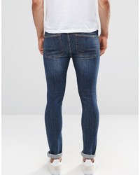 Asos Super Skinny Jeans In Dark Blue Wash