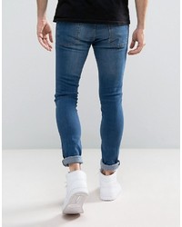 Pull&Bear Super Skinny Jeans In Dark Wash Blue