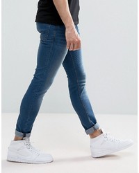 Pull&Bear Super Skinny Jeans In Dark Wash Blue