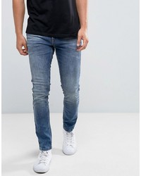 Brooklyns Own Super Skinny Jeans In Mid Wash Blue