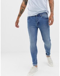 Threadbare Super Skinny Jeans In Mid Wash