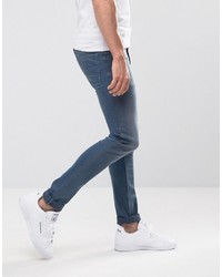 Asos Super Skinny Jeans In Smokey Blue Wash
