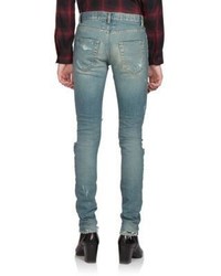 Saint Laurent Trashed Skinny Denim Jeans