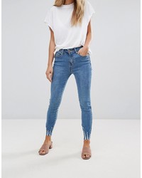 New Look Washed Front Split Skinny Jean