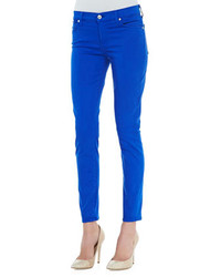 7 For All Mankind Luxe Twill Skinny Ankle Pants Cobalt