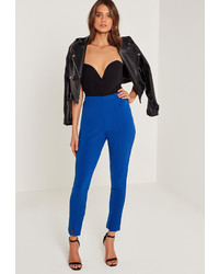 Missguided Skinny Fit Cigarette Trousers Blue