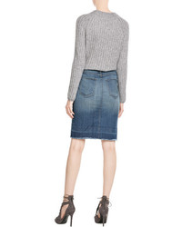 Current/Elliott Button Front Jean Skirt