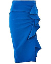 Topshop Ruffle Crepe Midi Skirt
