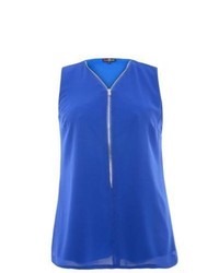 Lovedrobe New Look Blue Sleeveless Zip Tunic Top