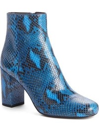 Blue Snake Ankle Boots