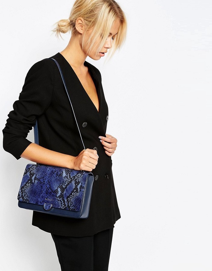 Modalu Leather Shoulder Bag In Faux Snake Mix, $133 | Asos | Lookastic