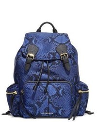 Blue Snake Nylon Backpack