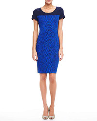 Magaschoni Jacquard Dress With Contrast Bodice