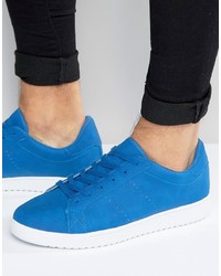 Asos Lace Up Sneakers In Blue