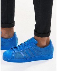 adidas Originals Superstar Sneakers In Blue B42619