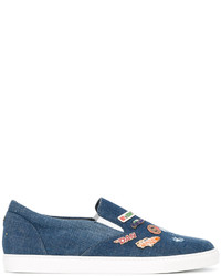 DSQUARED2 Pin Detailed Denim Sneakers