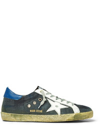 Golden Goose Deluxe Brand Superstar Distressed Leather And Denim Sneakers