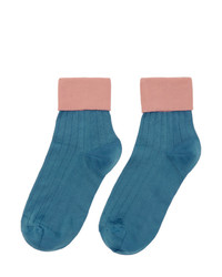 Marni Blue And Pink Silk Socks