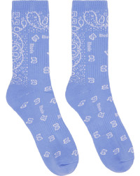Rhude Blue Bandana Jacquard Socks