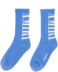 Amiri Blue Core Logo Socks