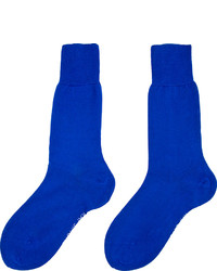 Raf Simons Cobalt Blue Logo Socks