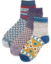 Free People Paradise Cove 3 Pack Ankle Socks