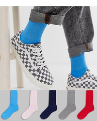 ASOS DESIGN Sports Socks In Multi Colours 5 Pack