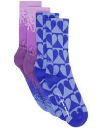 SOCKSSS Two Pack Blue Purple Socks