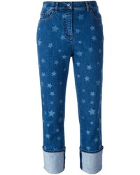 Blue Star Print Boyfriend Jeans
