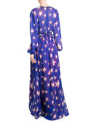 Just Cavalli Star Printed Chiffon Maxi Dress