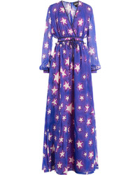 Just Cavalli Star Printed Chiffon Maxi Dress