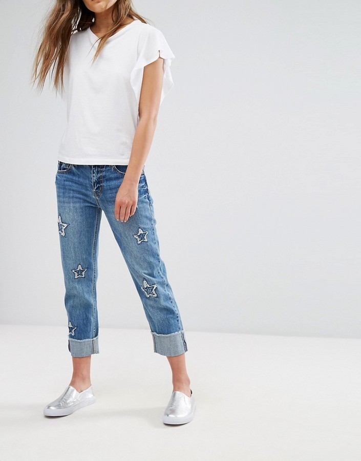 Ten Activate three Mango Star Detail Cropped Jeans, $79 | Asos | Lookastic
