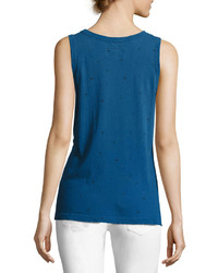 Current/Elliott The Muscle Tee In Star Print Blue