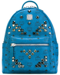 MCM Logo Print Studded Backpack