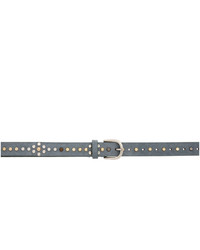 Blue Studded Suede Belt