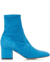 Valentino Block Heeled Suede Ankle Boots