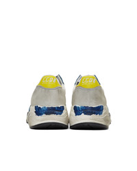 Golden Goose Blue And Grey Running Sole Sneakers