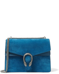 Gucci Dionysus Large Suede Shoulder Bag Blue
