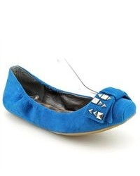 Jessica Simpson Lafayette Blue Kid Suede Ballet Flats Shoes