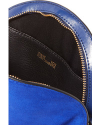 Diane von Furstenberg Circle Leather And Suede Clutch Royal Blue