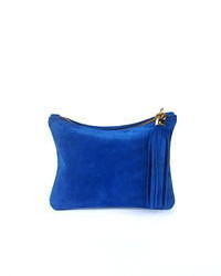 Miller and Jeeves Mini Suede Clutch Royal Blue