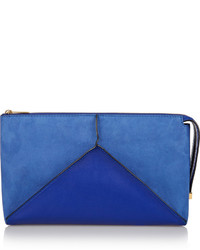 Stella McCartney Paneled Faux Suede And Leather Clutch
