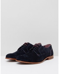 Ted Baker Iront Suede Derby Shoes In Navy