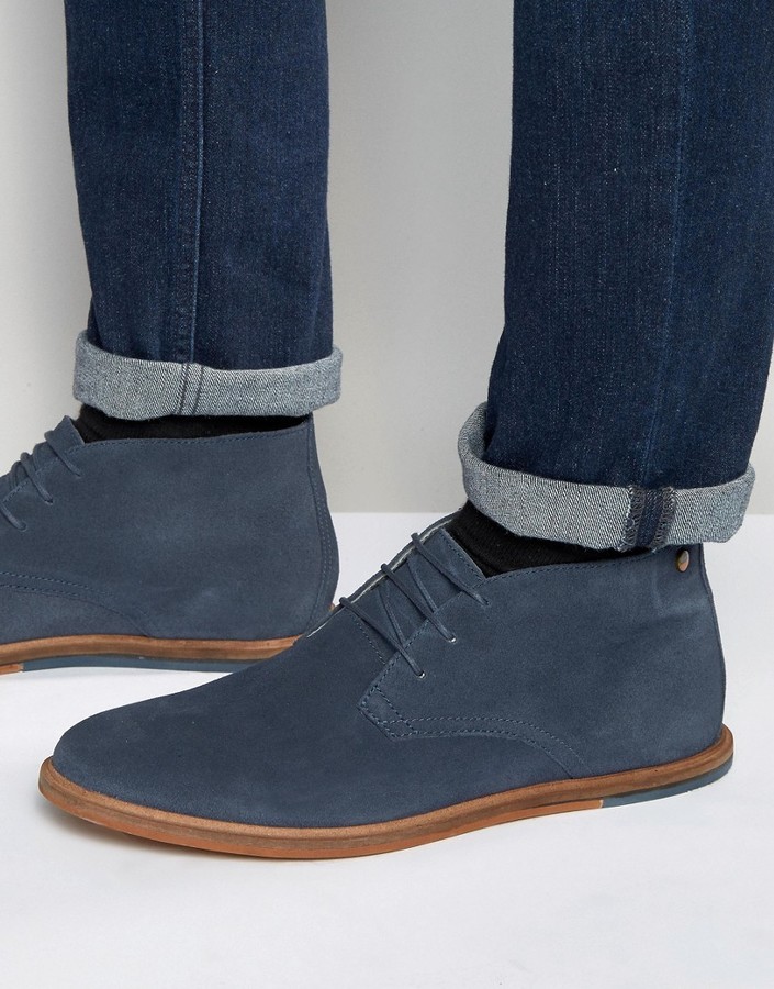 mens blue suede chukka boots