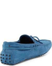Tod's Suede Tie Driver Blue