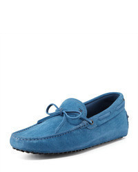 Tod's Suede Tie Driver Blue
