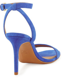 Tory Burch Elana Suede 85mm Sandal Jelly Blue, $295 | Neiman Marcus |  Lookastic